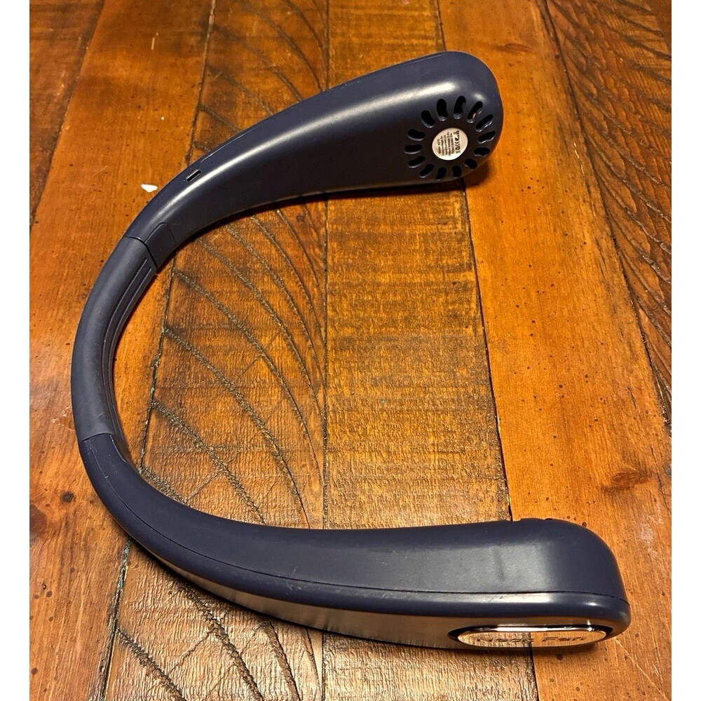 Blue Neck Fan Portable Rechargeable Battery Bladeless 3-Speed U-Shaped